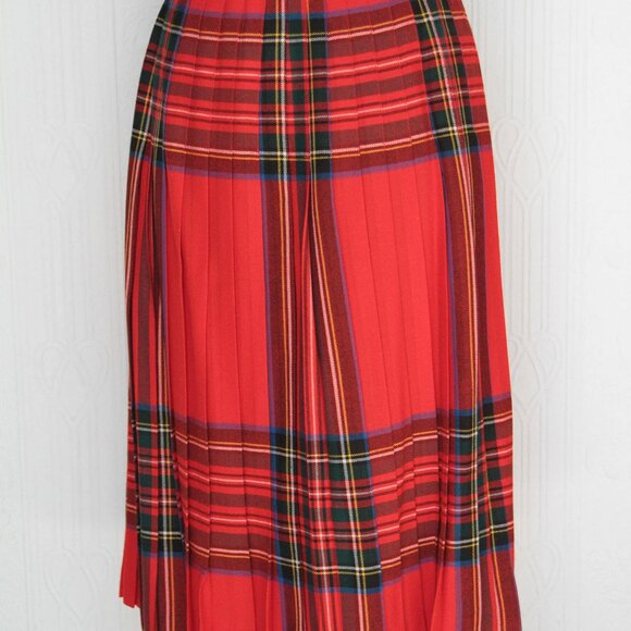 60's or 70's tartan skirt or Woman's kilt - red - Small/Medium Stewart size 8 - Picture 3 of 4